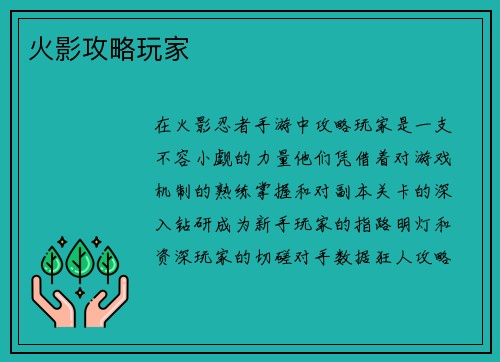 火影攻略玩家